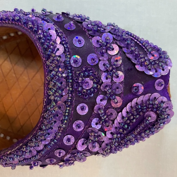 ❌ SOLD! Beachcomber handmade purple sequin flats! - Picture 6 of 13
